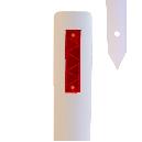 Bermpaal Flexibel Wit, Reflector Rood