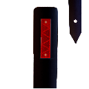 Bermpaal Recycling Zwart, Reflector Rood