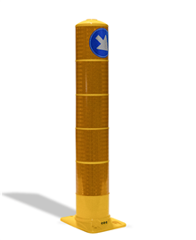 Flexpost kunststof BB22 geel met D02 sticker