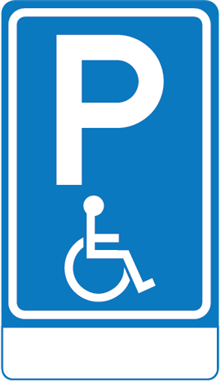 Gehandicaptenparkeergelegenheid met blanco onderbord