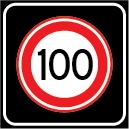 Snelheidsbord met achtergrondschild 100 km/u