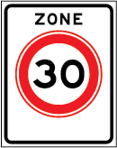 Zonebord 30 km/u