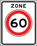 Zonebord 60 km/u