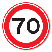Snelheidsbord 70 km/u