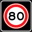 Snelheidsbord met achtergrondschild 80 km/u