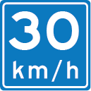 Adviessnelheid 30 km/u