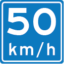 Adviessnelheid 50 km/u