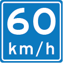 Adviessnelheid 60 km/u