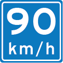 Adviessnelheid 90 km/u