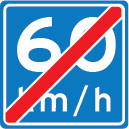 Einde adviessnelheid 60 km/u
