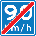 Einde adviessnelheid 90 km/u