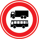 Gesloten voor vrachtauto's en autobussen