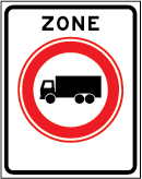 Gesloten zone voor vrachtauto's