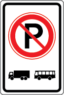 Parkeerverbod vrachtauto's en autobussen