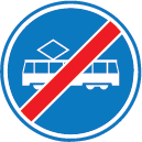 Einde rijstrook voor trams
