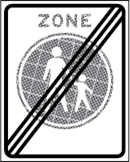 Zone einde verplicht voetpad