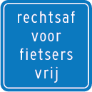 Rechtsaf voor fietsers vrij
